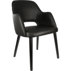 Sorbet Chair - Trojan Oak Legs/Anthracite Vinyl