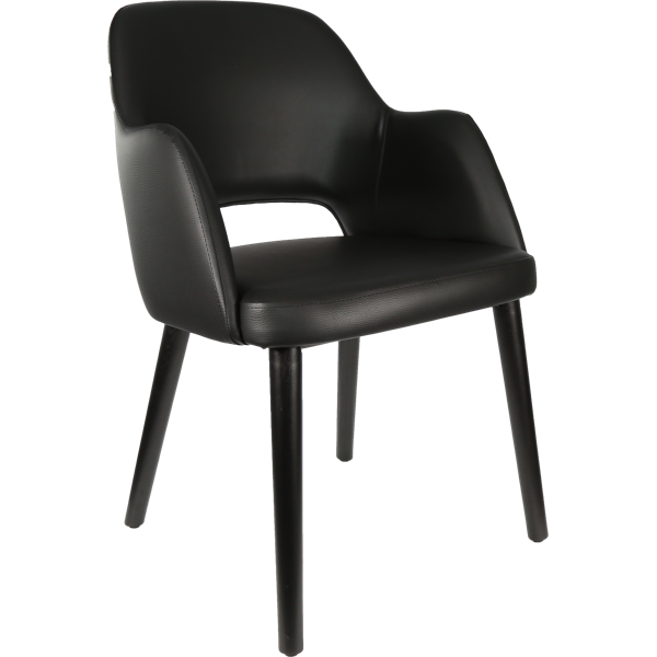 Sorbet Chair - Trojan Oak Legs/Anthracite Vinyl
