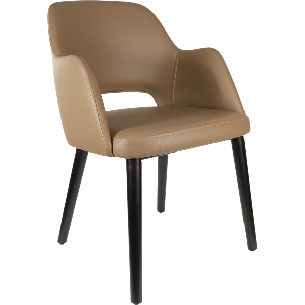 Sorbet Chair - Trojan Oak Legs/Anthracite Vinyl