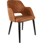 Sorbet Chair - Trojan Oak Legs/Anthracite Vinyl