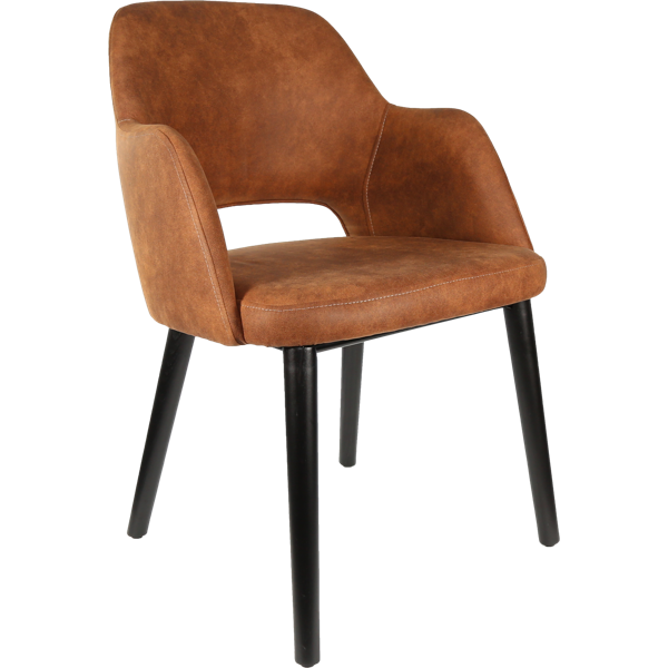 Sorbet Chair - Trojan Oak Legs/Anthracite Vinyl