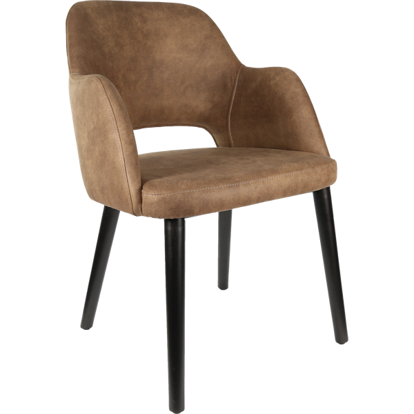 Sorbet Chair - Trojan Oak Legs/Anthracite Vinyl