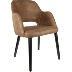 Sorbet Chair - Trojan Oak Legs/Anthracite Vinyl