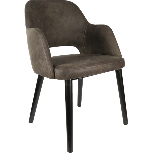 Sorbet Chair - Trojan Oak Legs/Anthracite Vinyl