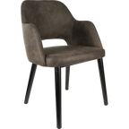 Sorbet Chair - Trojan Oak Legs/Anthracite Vinyl