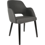 Sorbet Chair - Trojan Oak Legs/Anthracite Vinyl