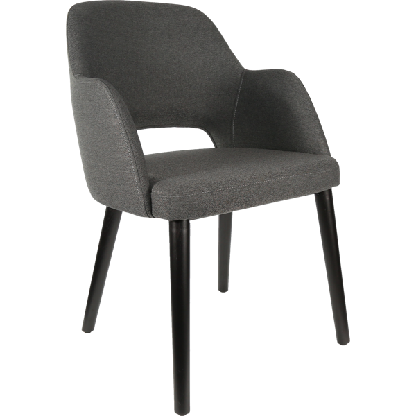 Sorbet Chair - Trojan Oak Legs/Anthracite Vinyl