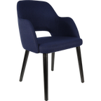 Sorbet Chair - Trojan Oak Legs/Anthracite Vinyl