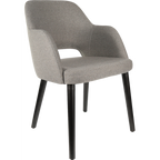 Sorbet Chair - Trojan Oak Legs/Anthracite Vinyl