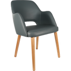 Sorbet Chair - Trojan Oak Legs/Anthracite Vinyl