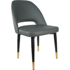 Semifreddo Chair - Black Metal 450h Legs/Denim Velvet