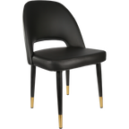 Semifreddo Chair - Black Metal 450h Legs/Denim Velvet