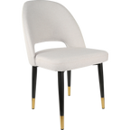 Semifreddo Chair - Black Metal 450h Legs/Denim Velvet