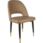 Semifreddo Chair - Black Metal 450h Legs/Denim Velvet