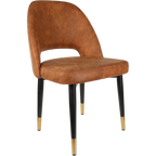 Semifreddo Chair - Black Metal 450h Legs/Denim Velvet