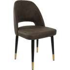 Semifreddo Chair - Black Metal 450h Legs/Denim Velvet