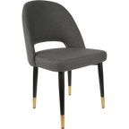 Semifreddo Chair - Black Metal 450h Legs/Denim Velvet