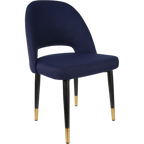 Semifreddo Chair - Black Metal 450h Legs/Denim Velvet