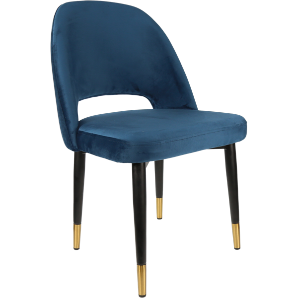 Semifreddo Chair - Black Metal 450h Legs/Denim Velvet