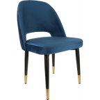 Semifreddo Chair - Black Metal 450h Legs/Denim Velvet