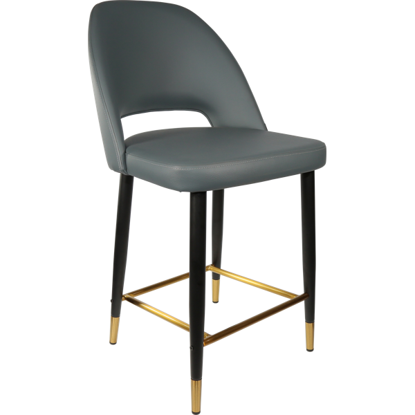 Semifreddo Counter Stool - Black Metal 650h Legs/Denim Velvet