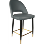 Semifreddo Counter Stool - Black Metal 650h Legs/Denim Velvet