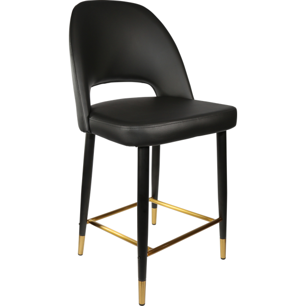 Semifreddo Counter Stool - Black Metal 650h Legs/Denim Velvet