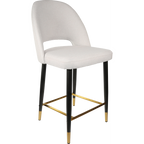 Semifreddo Counter Stool - Black Metal 650h Legs/Denim Velvet