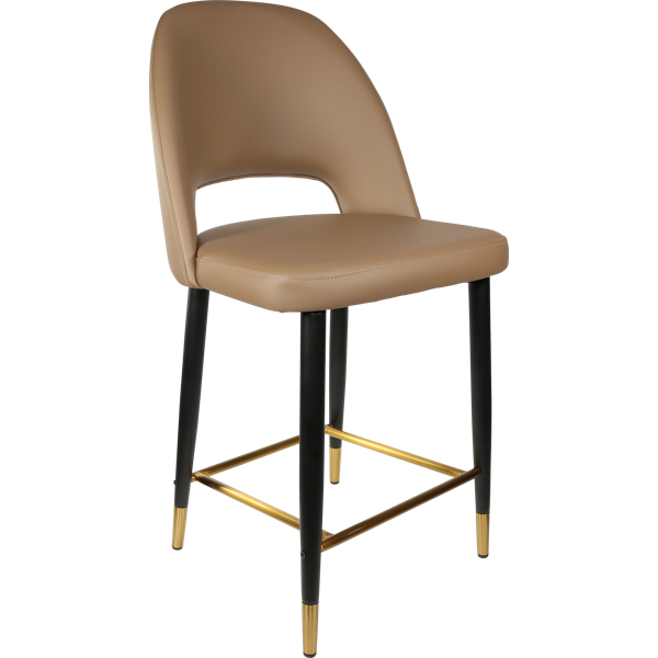 Semifreddo Counter Stool - Black Metal 650h Legs/Denim Velvet