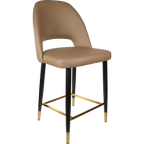 Semifreddo Counter Stool - Black Metal 650h Legs/Denim Velvet