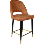 Semifreddo Counter Stool - Black Metal 650h Legs/Denim Velvet