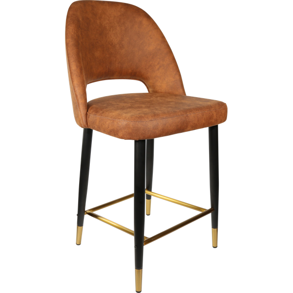 Semifreddo Counter Stool - Black Metal 650h Legs/Denim Velvet