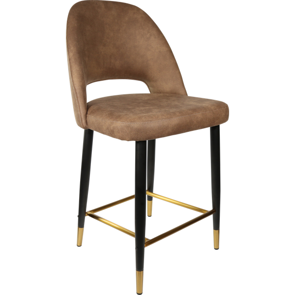 Semifreddo Counter Stool - Black Metal 650h Legs/Denim Velvet