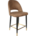Semifreddo Counter Stool - Black Metal 650h Legs/Denim Velvet