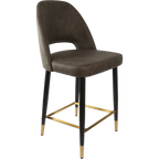 Semifreddo Counter Stool - Black Metal 650h Legs/Denim Velvet