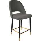 Semifreddo Counter Stool - Black Metal 650h Legs/Denim Velvet