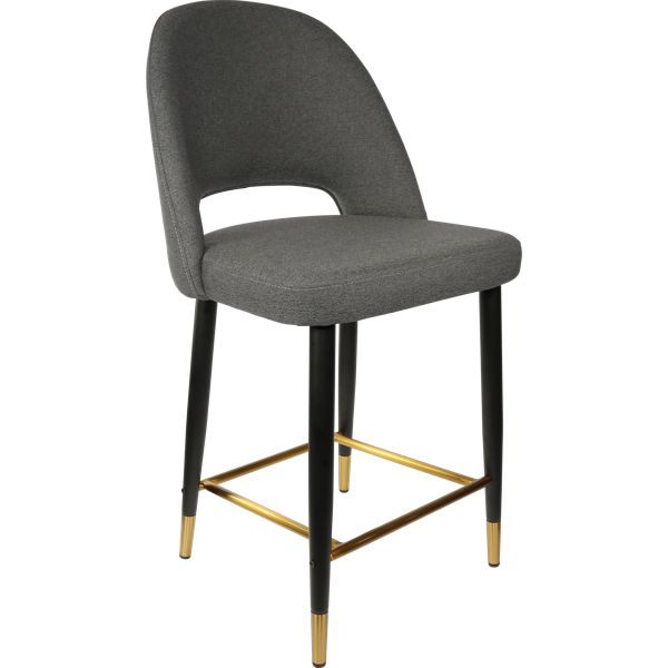 Semifreddo Counter Stool - Black Metal 650h Legs/Denim Velvet