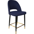 Semifreddo Counter Stool - Black Metal 650h Legs/Denim Velvet