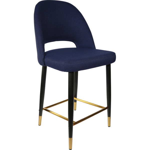 Semifreddo Counter Stool - Black Metal 650h Legs/Denim Velvet