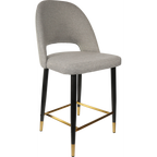 Semifreddo Counter Stool - Black Metal 650h Legs/Denim Velvet