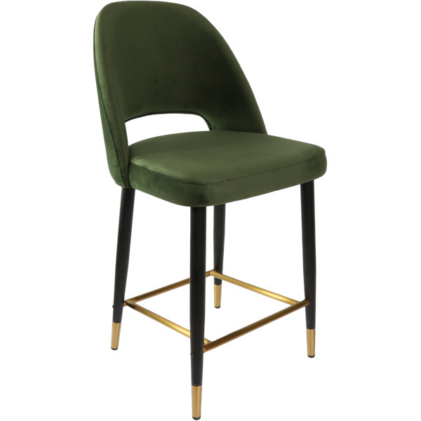 Semifreddo Counter Stool - Black Metal 650h Legs/Denim Velvet