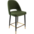 Semifreddo Counter Stool - Black Metal 650h Legs/Denim Velvet