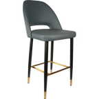 Semifreddo Stool - Black Metal 750h Legs/Mocha Fabric
