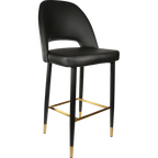 Semifreddo Stool - Black Metal 750h Legs/Mocha Fabric