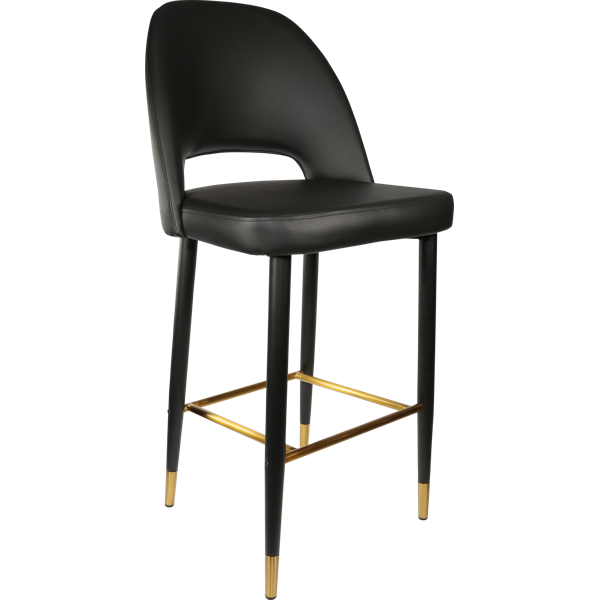 Semifreddo Stool - Black Metal 750h Legs/Mocha Fabric