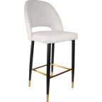 Semifreddo Stool - Black Metal 750h Legs/Mocha Fabric