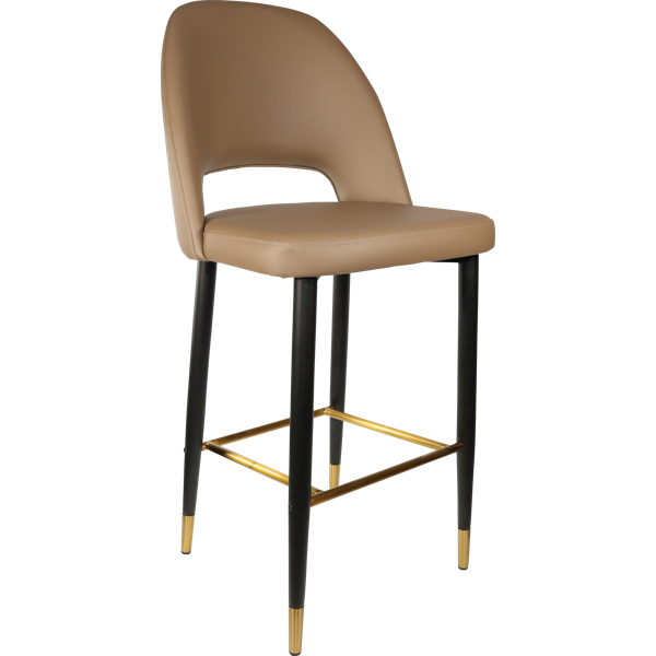 Semifreddo Stool - Black Metal 750h Legs/Mocha Fabric