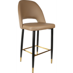 Semifreddo Stool - Black Metal 750h Legs/Mocha Fabric