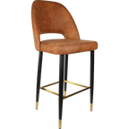 Semifreddo Stool - Black Metal 750h Legs/Mocha Fabric