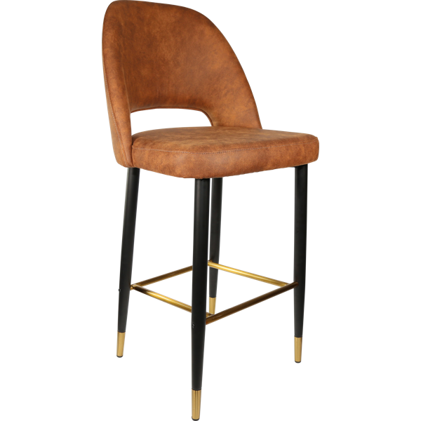 Semifreddo Stool - Black Metal 750h Legs/Mocha Fabric